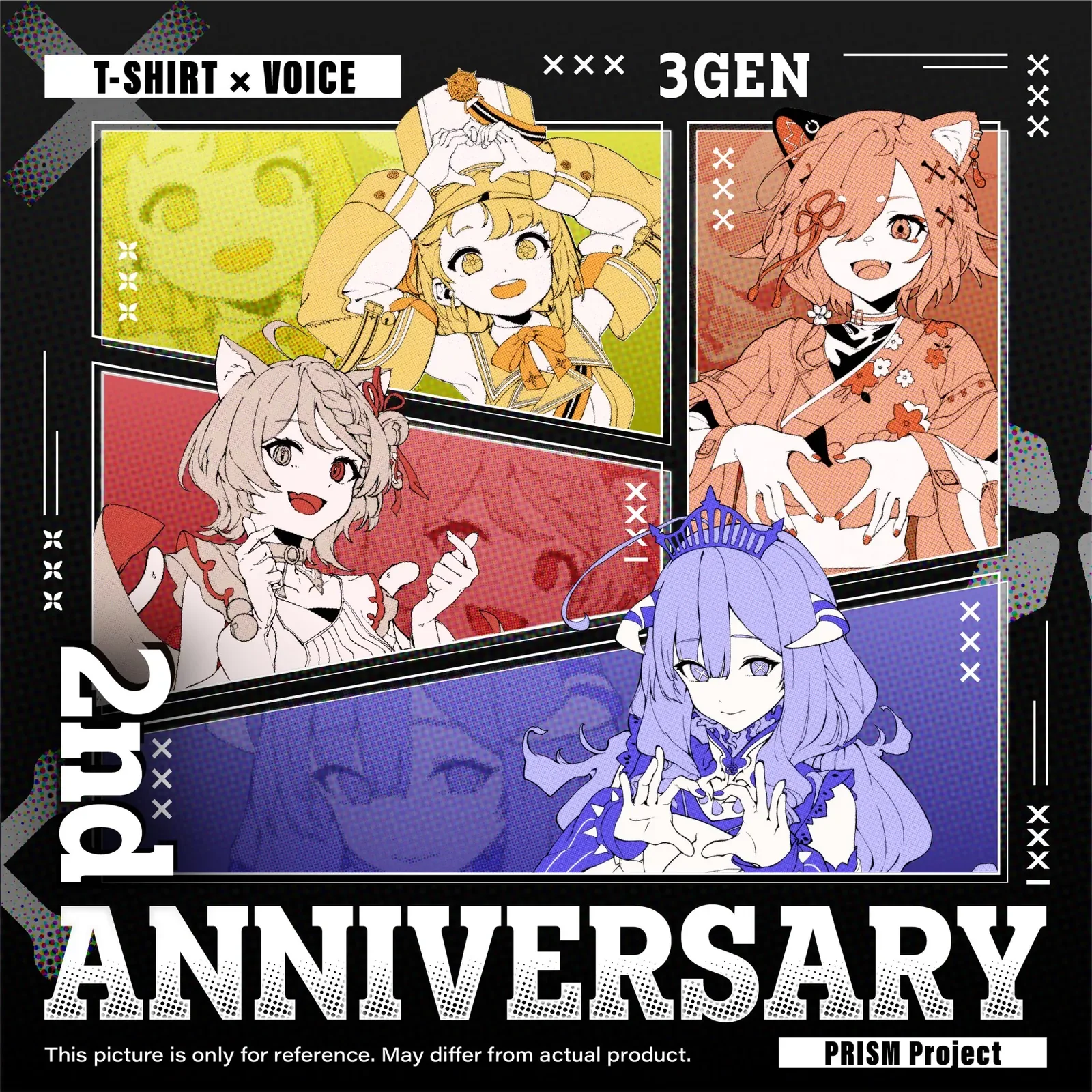 PRISM Project 3期生　周年記念Tシャツ用イラスト