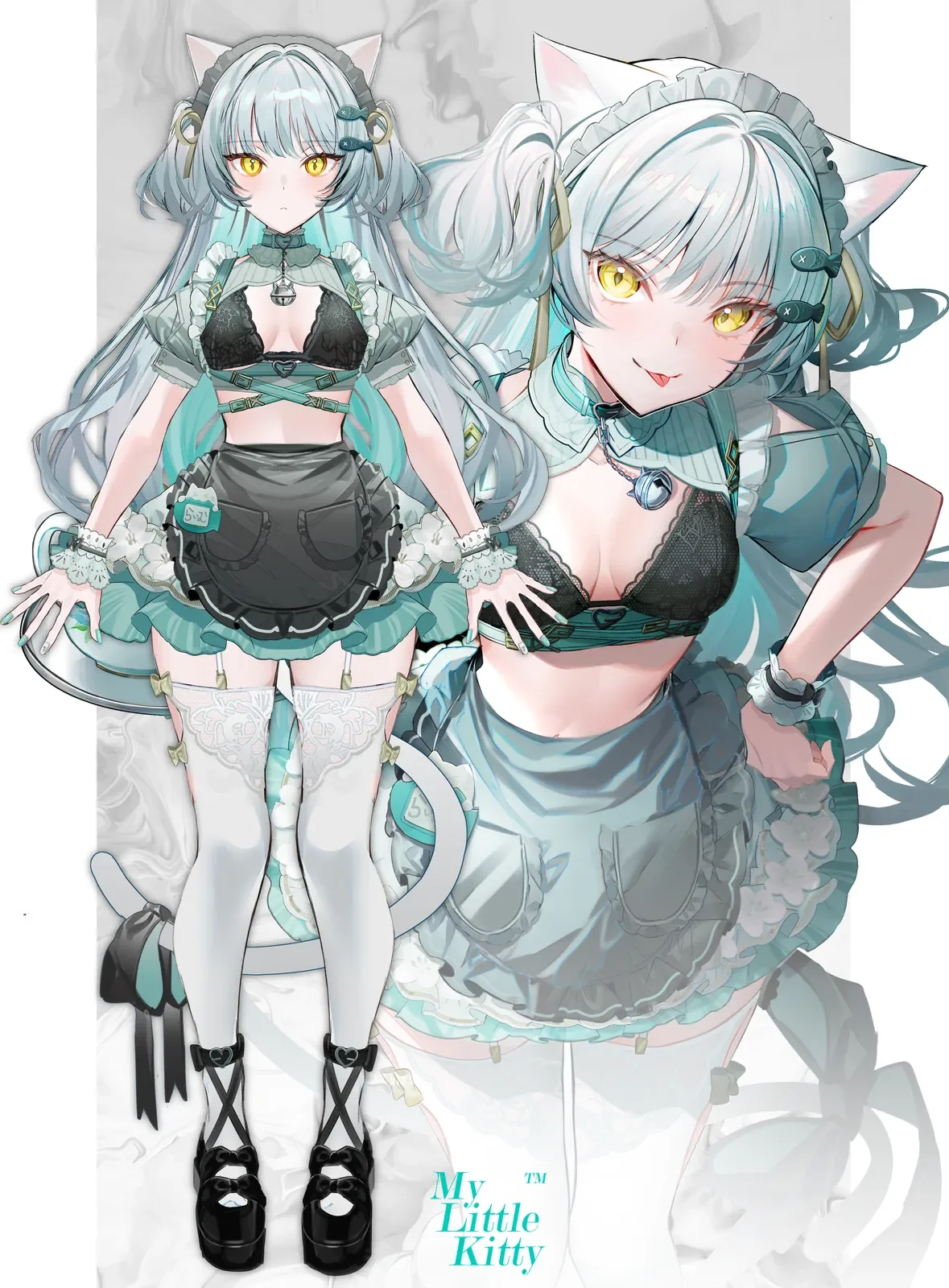 OC「白猫ライム」キャラクターデザイン/三面図