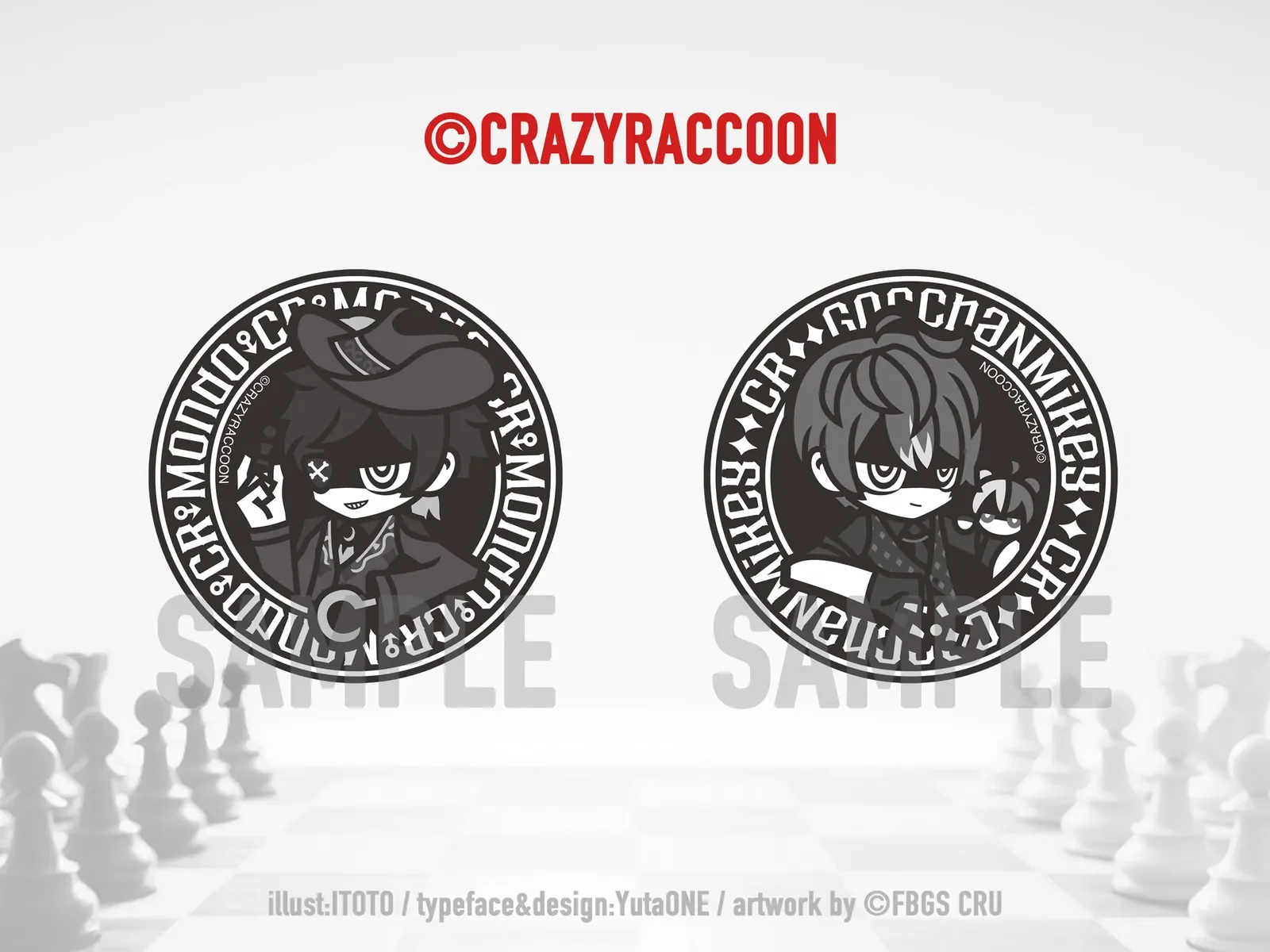 CrazyRaccoon グッズ用イラスト
