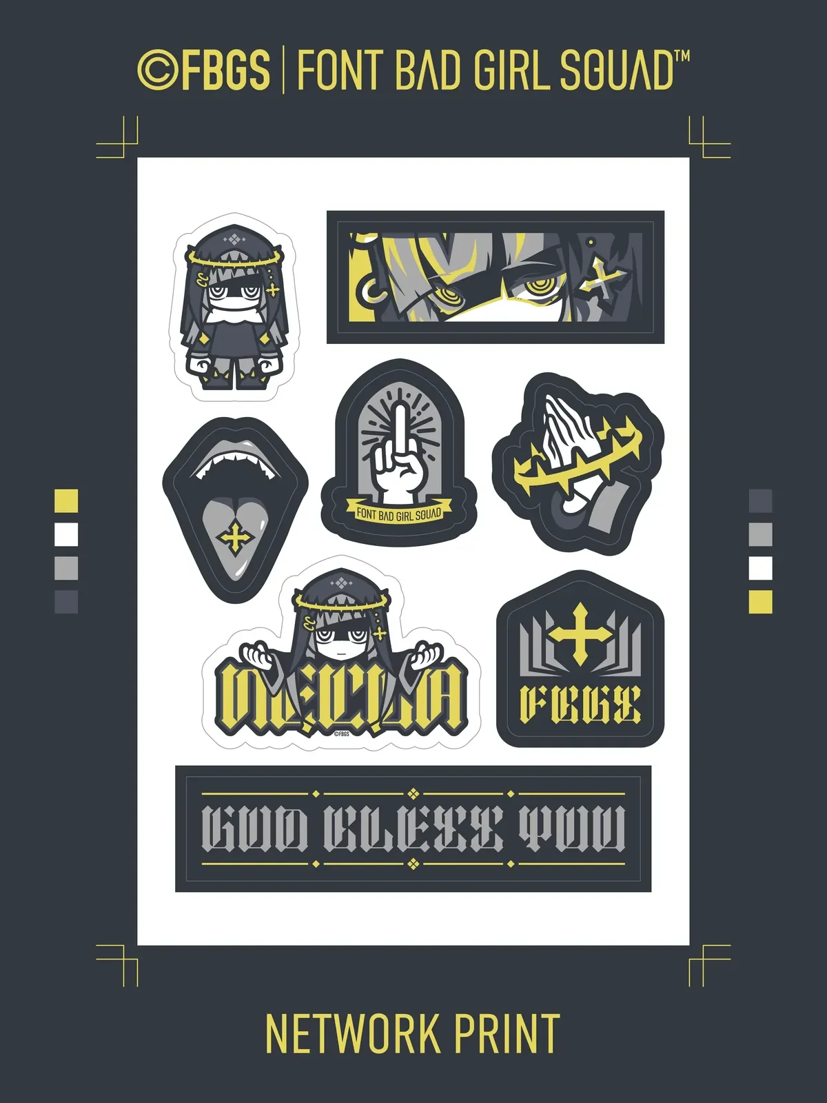 FBGSネットワークプリント イラスト,デザイン