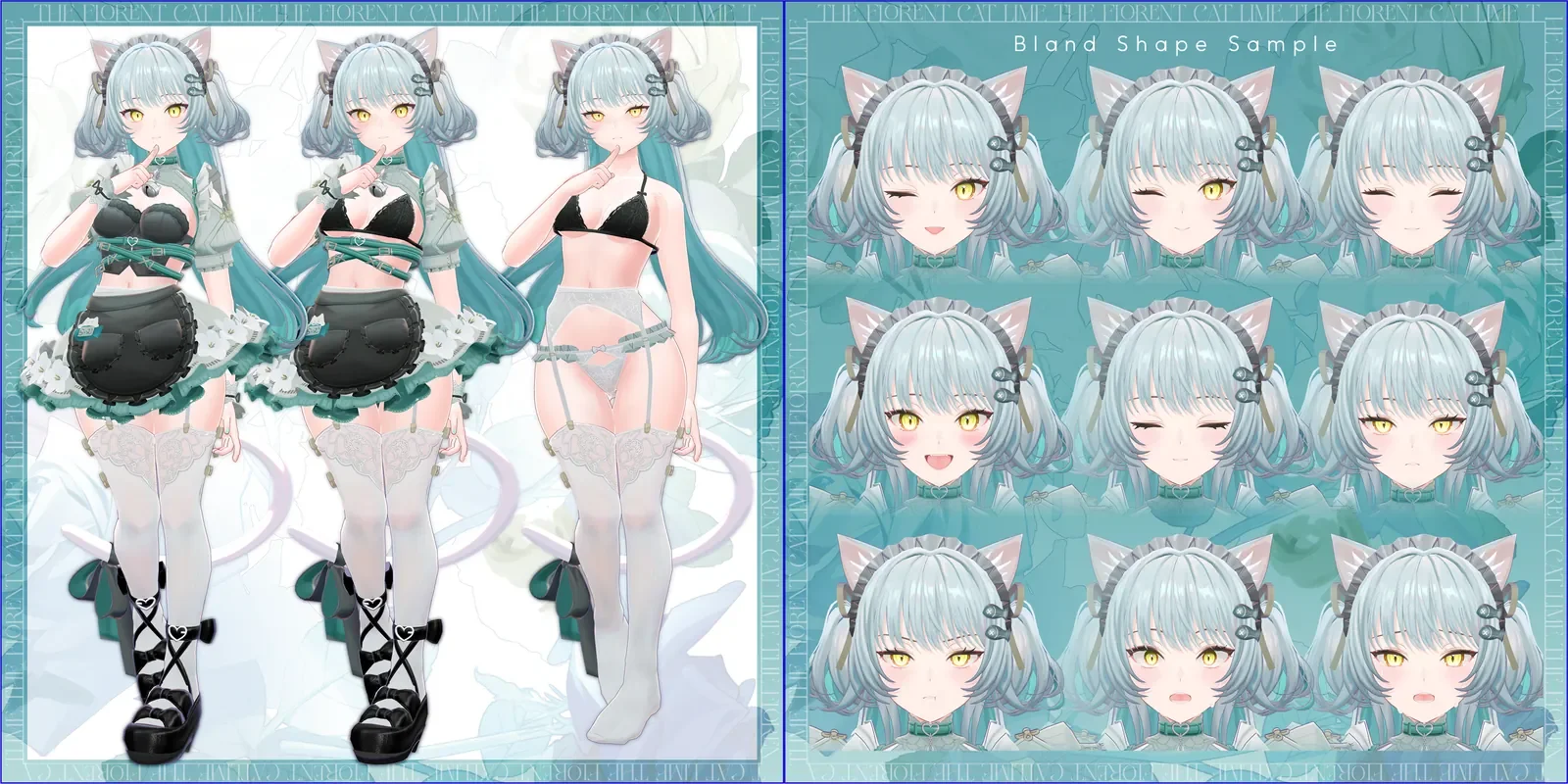 黒猫洋品店合同会社×「白猫のライム・フローレン」VRChat対応3Dアバター