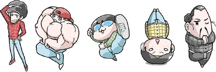 O-MENZ vs ROOTS / REAL AKIBA BOYZ『Live Chipher vol.5』キャラクターイラスト