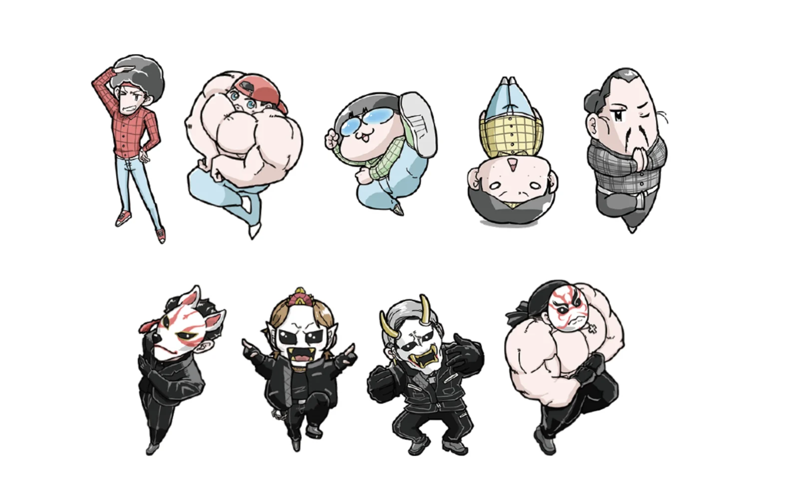 O-MENZ vs ROOTS / REAL AKIBA BOYZ『Live Chipher vol.5』キャラクターイラスト