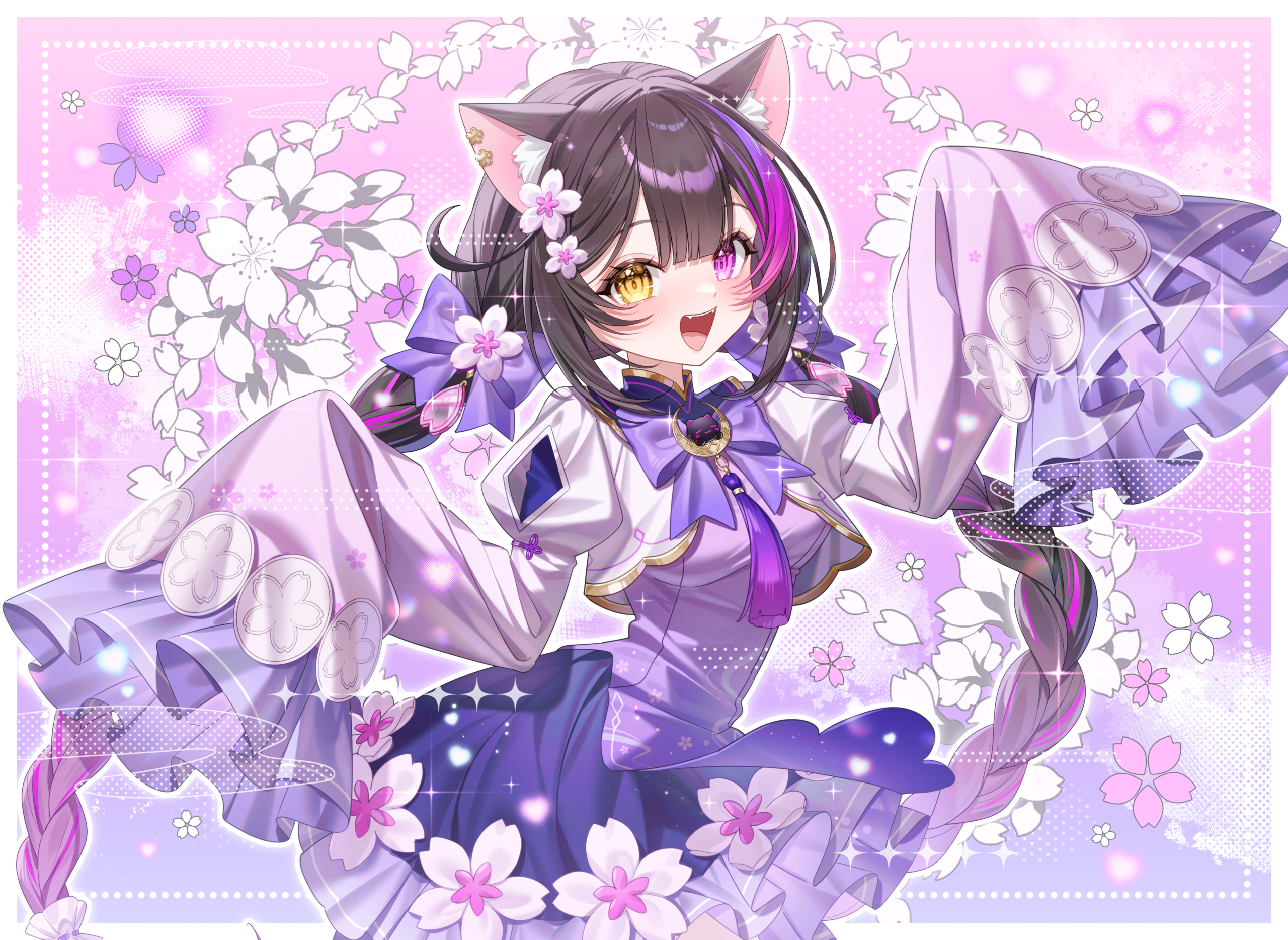 黒月夜桜様イラスト（Skeb）